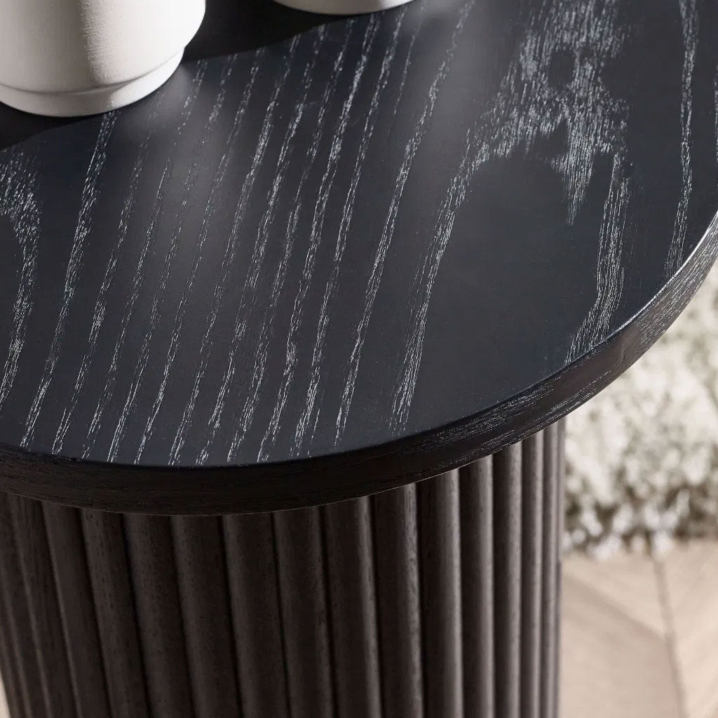 Wooden Drinks Side Table Round - Louis