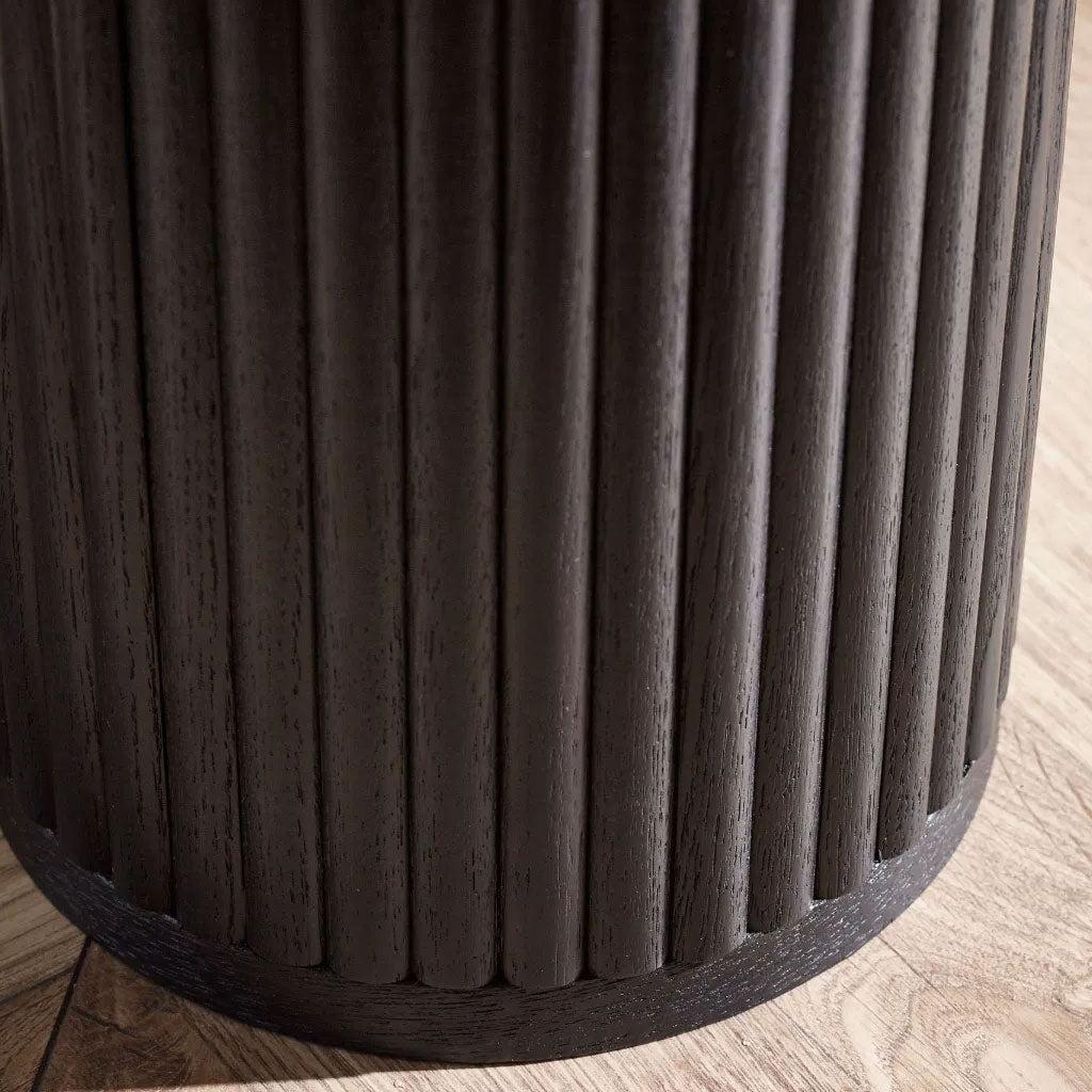 Wooden Drinks Side Table Round - Louis