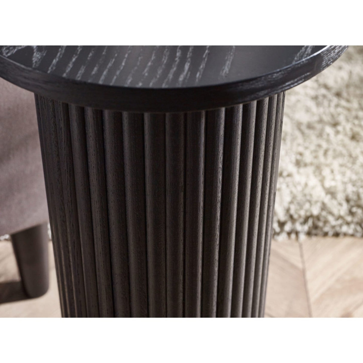 Wooden Drinks Side Table Round - Louis