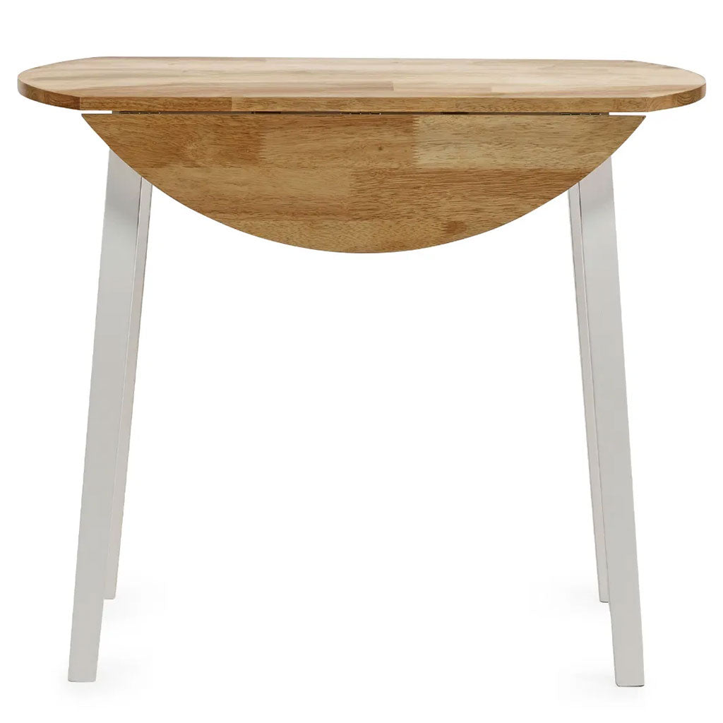 Wooden Drop Leaf Dining Table for 2 to 4 People Round - Linwood