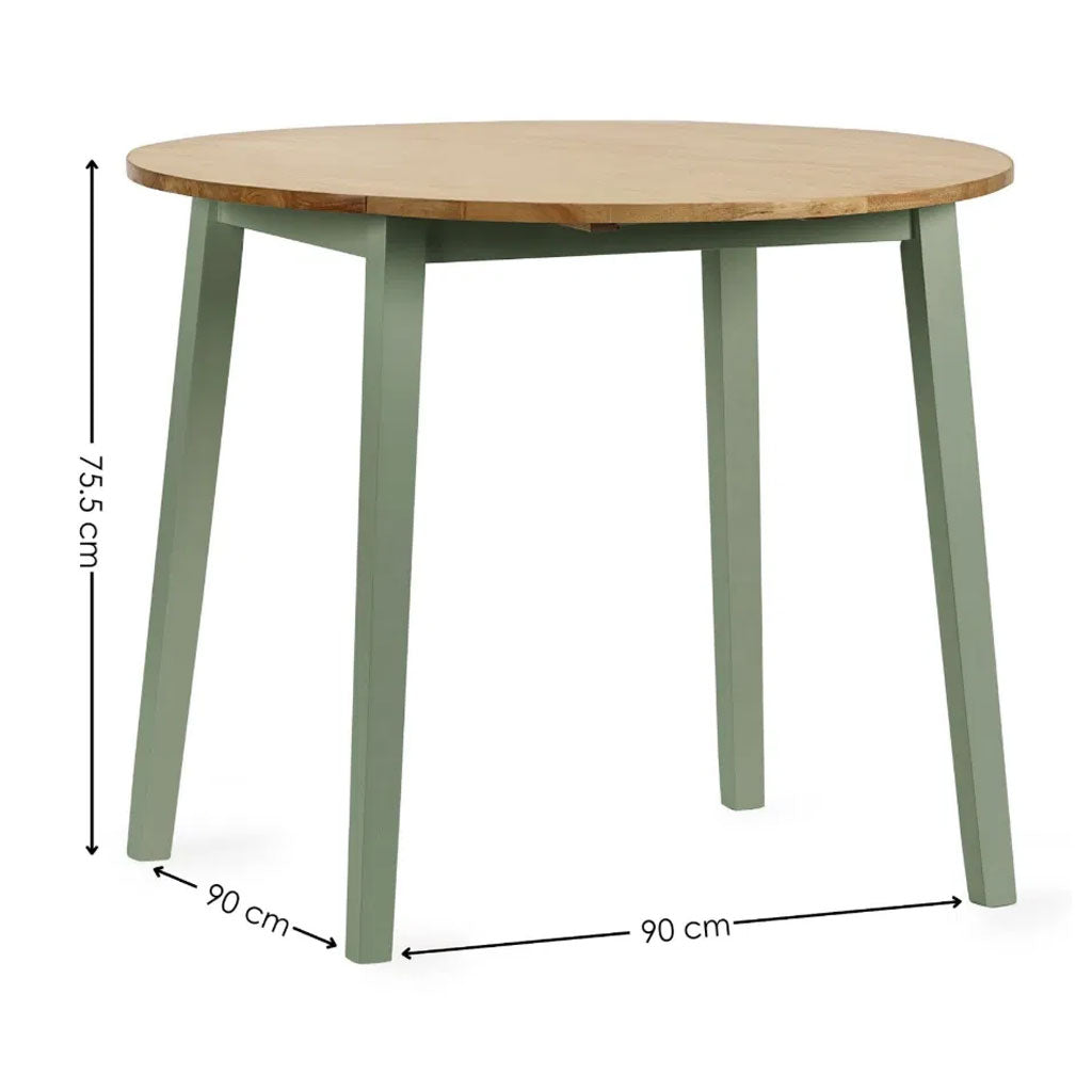 Wooden Drop Leaf Dining Table for 2 to 4 People Round - Linwood