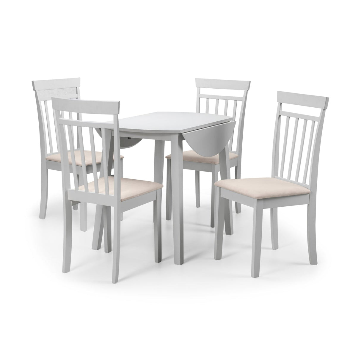 Wooden Drop Leaf Dining Table for 4 People Round - Coast