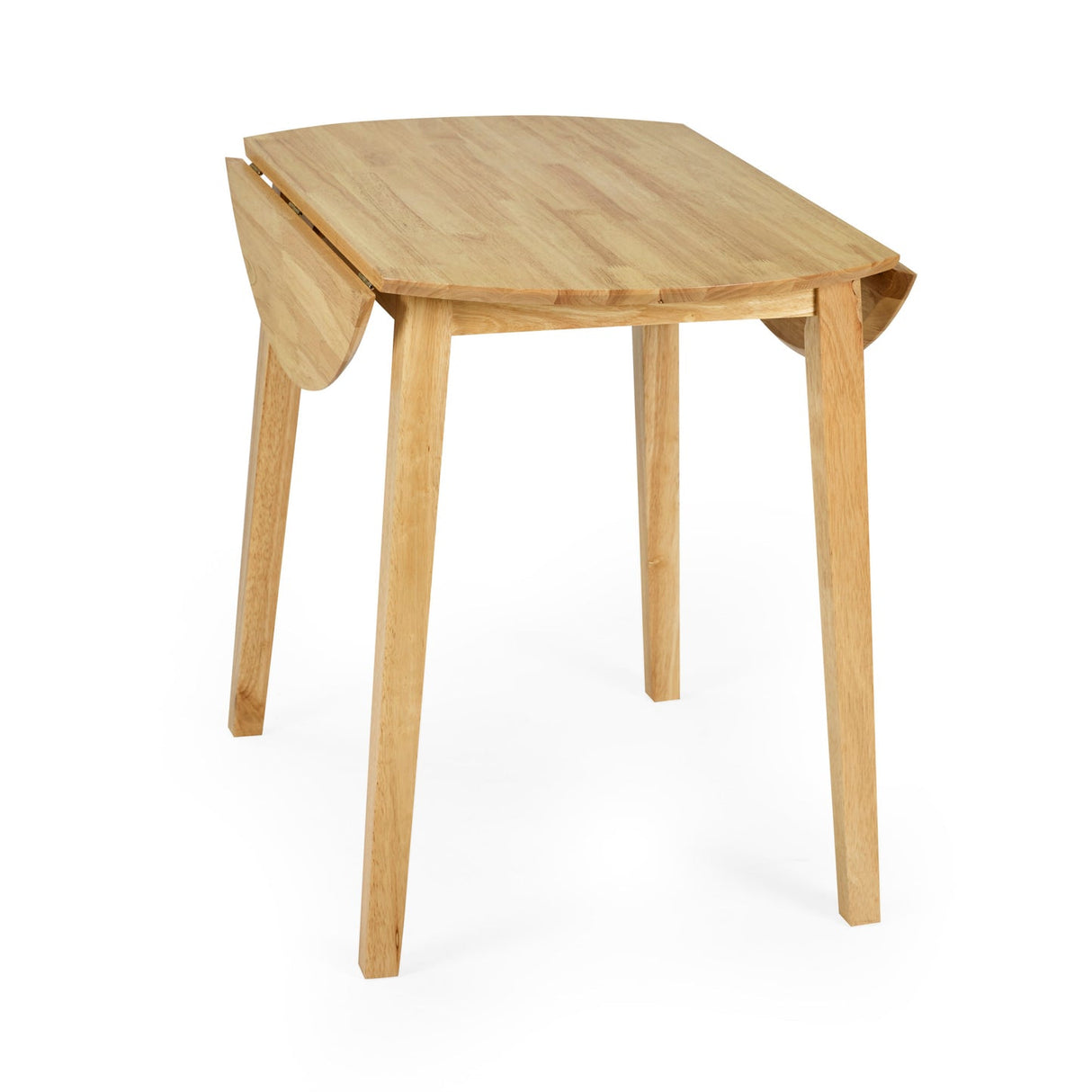Wooden Drop Leaf Dining Table for 4 People Round - Coast