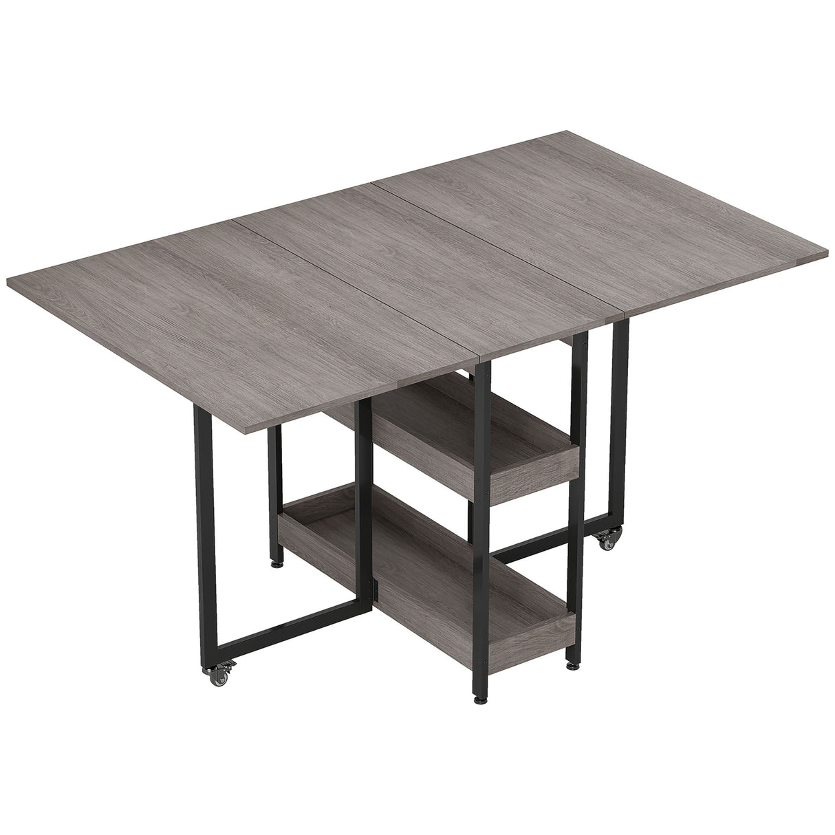 Wooden Drop Leaf Dining Table Rectangular for 4 People - Velmora