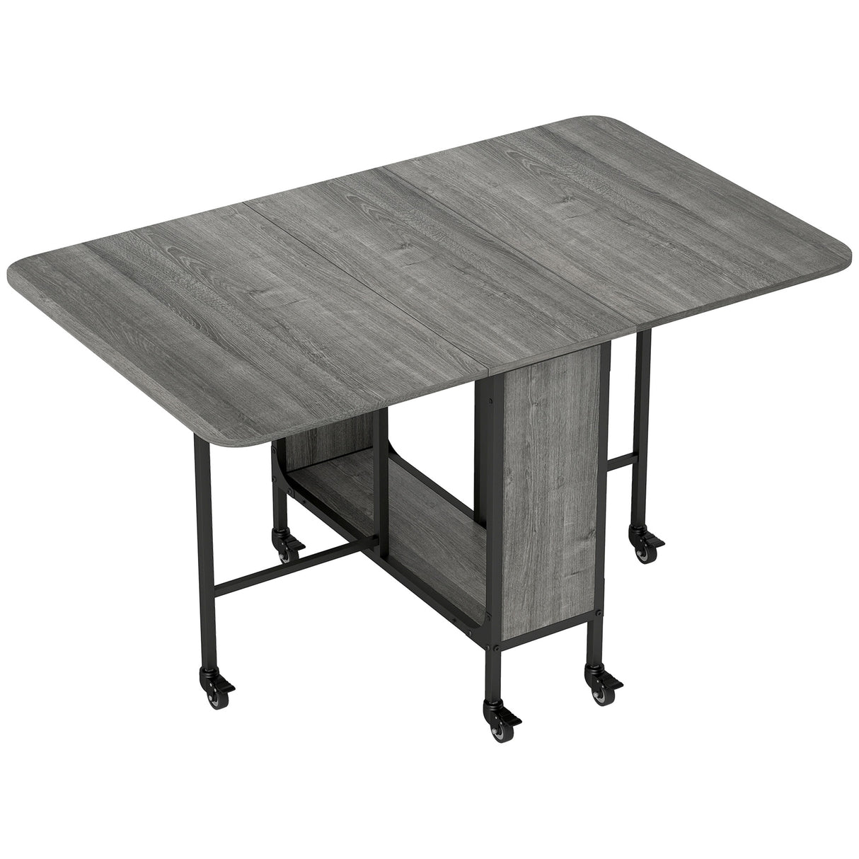 Wooden Drop Leaf Dining Table Rectangular fro 4 to 6 People - Velmora