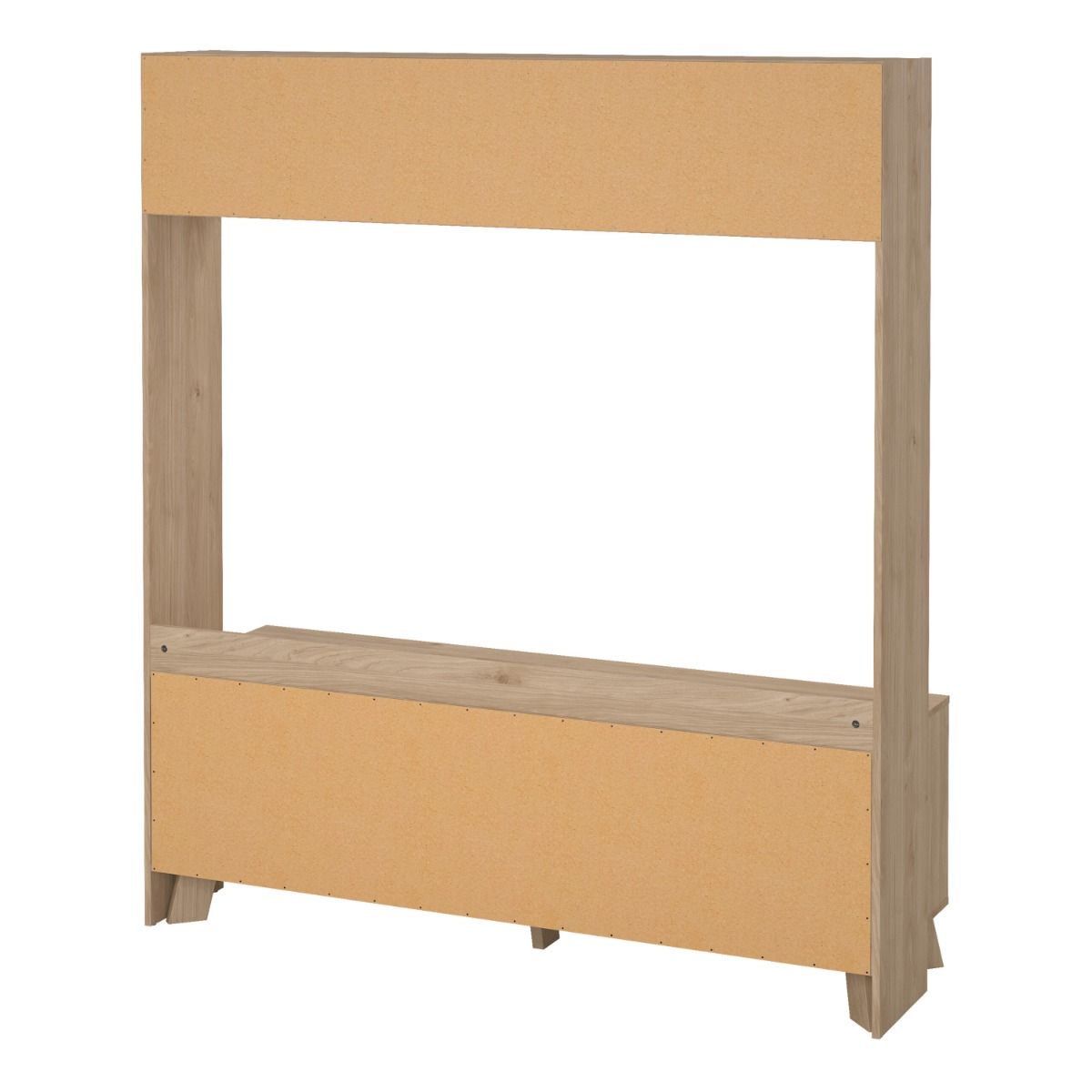 Wooden Entertainment Unit With 2 Sliding Doors In White Fronts - Ikast