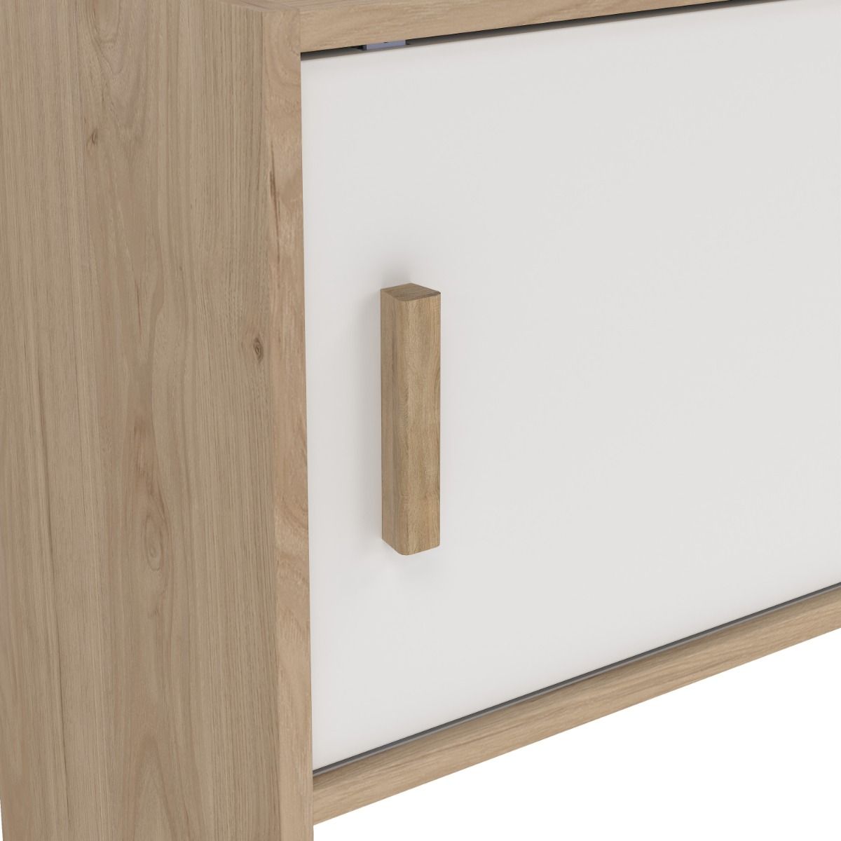 Wooden Entertainment Unit With 2 Sliding Doors In White Fronts - Ikast