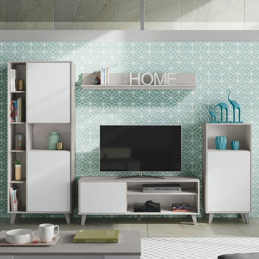 Wooden Entertainment Unit With LED Lights - Erie