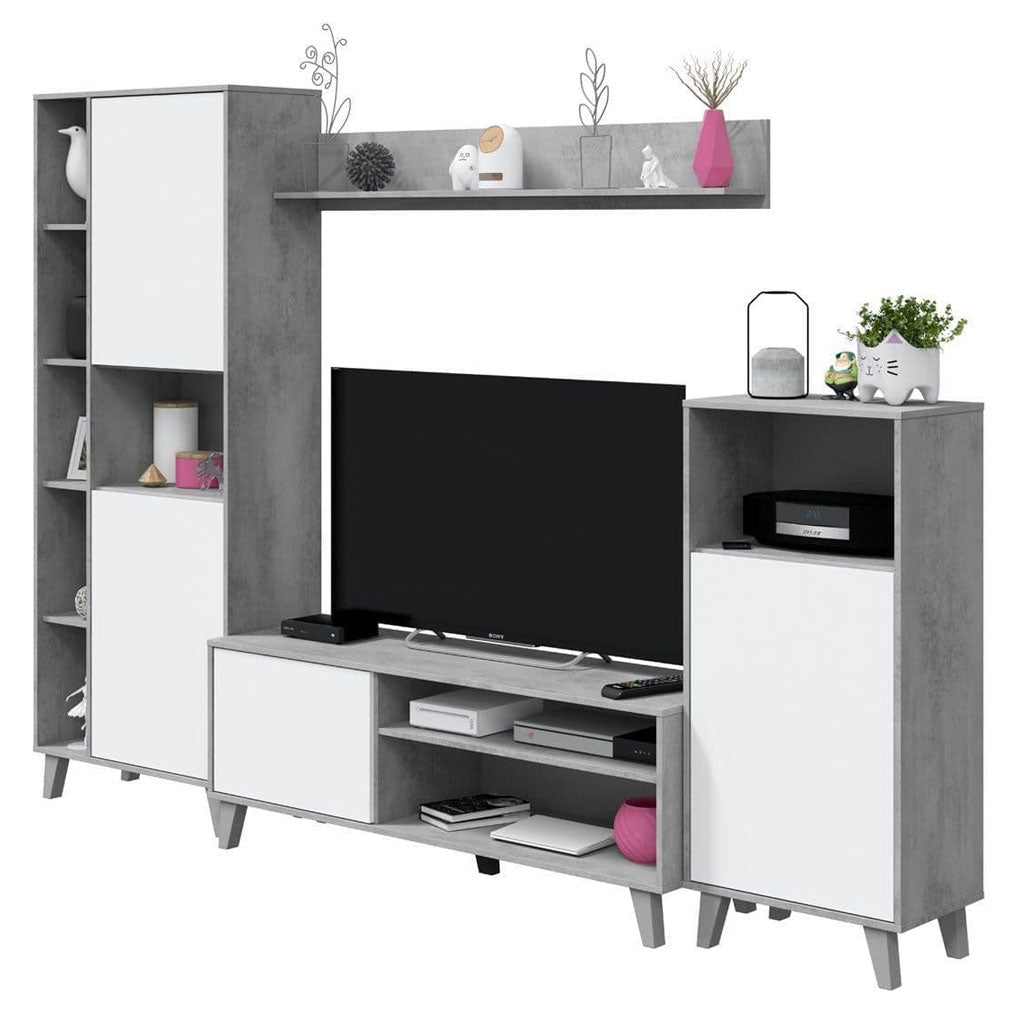 Wooden Entertainment Unit With LED Lights - Erie