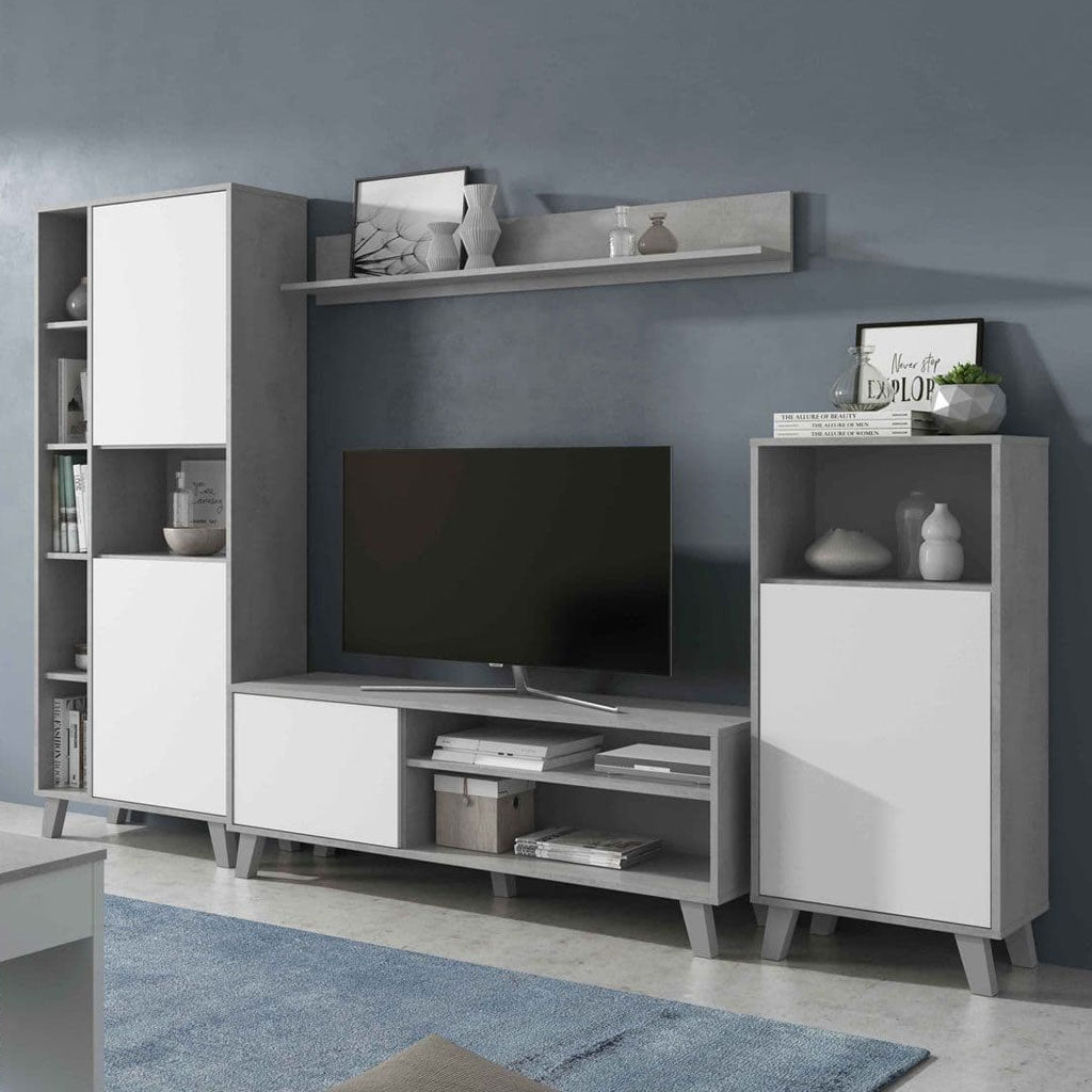 Wooden Entertainment Unit With LED Lights - Erie