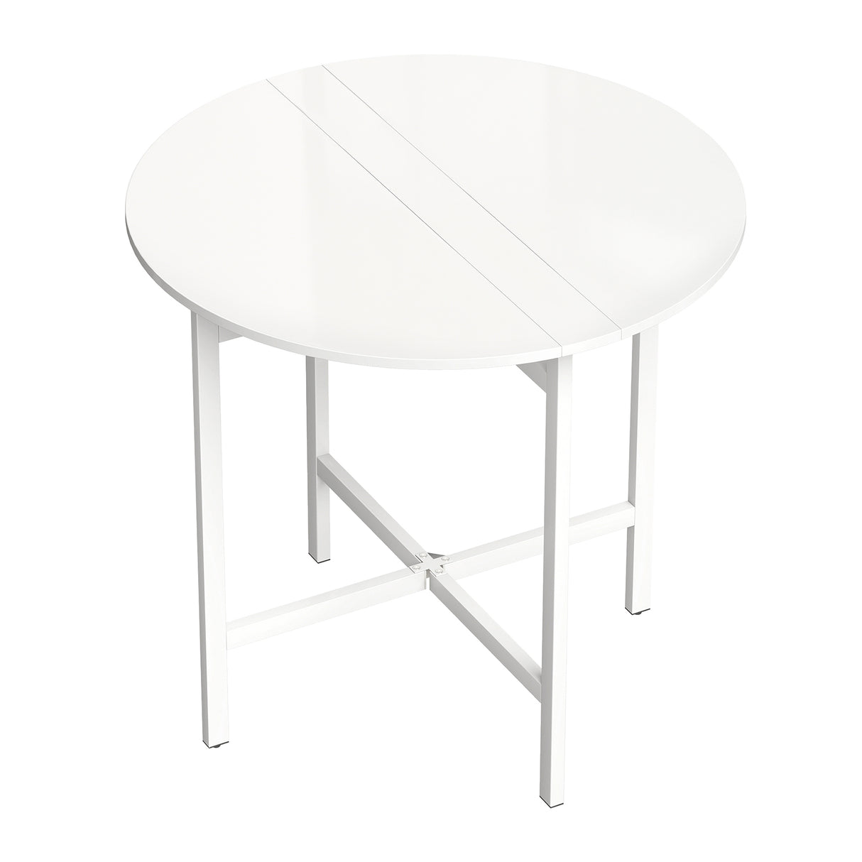 Wooden Extendable Drop Leaf Dining Table Round for 2 to 4 People - Velmora