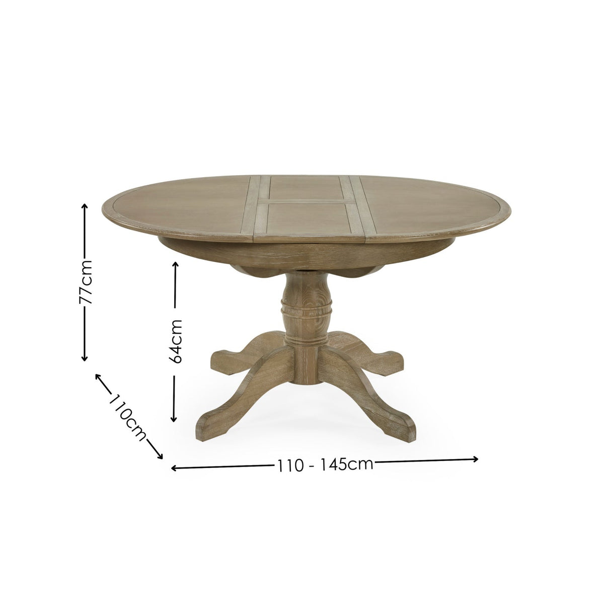 Wooden Extending Dining Table for 4 Person - Camille