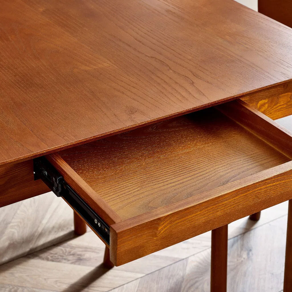 Wooden Extending Dining Table for 4 to 6 People With 2 Drawers - Lowry