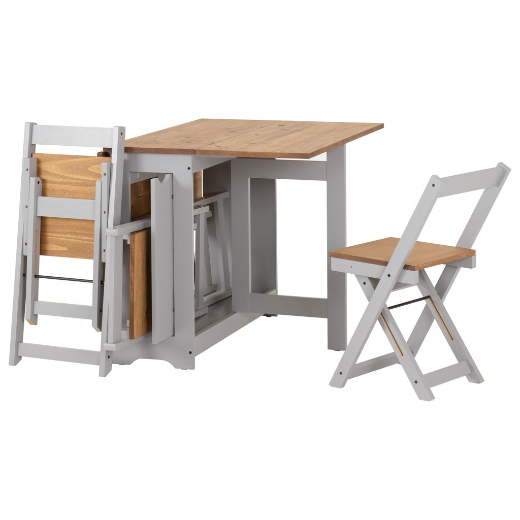 Wooden Extending Dining Table With 4 Dining Chairs - Santos