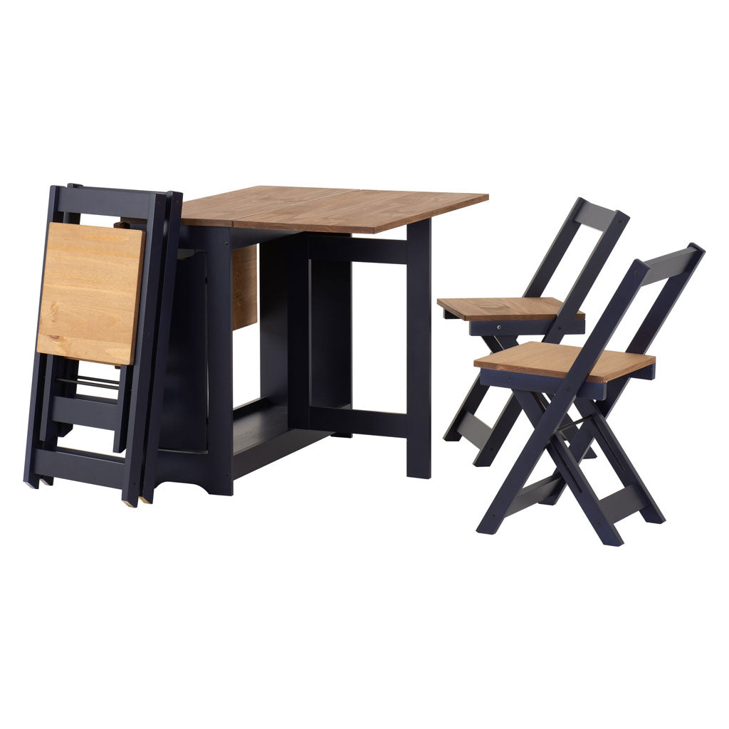 Wooden Extending Dining Table With 4 Dining Chairs - Santos