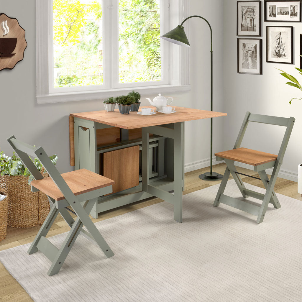 Wooden Extending Dining Table With 4 Dining Chairs - Santos