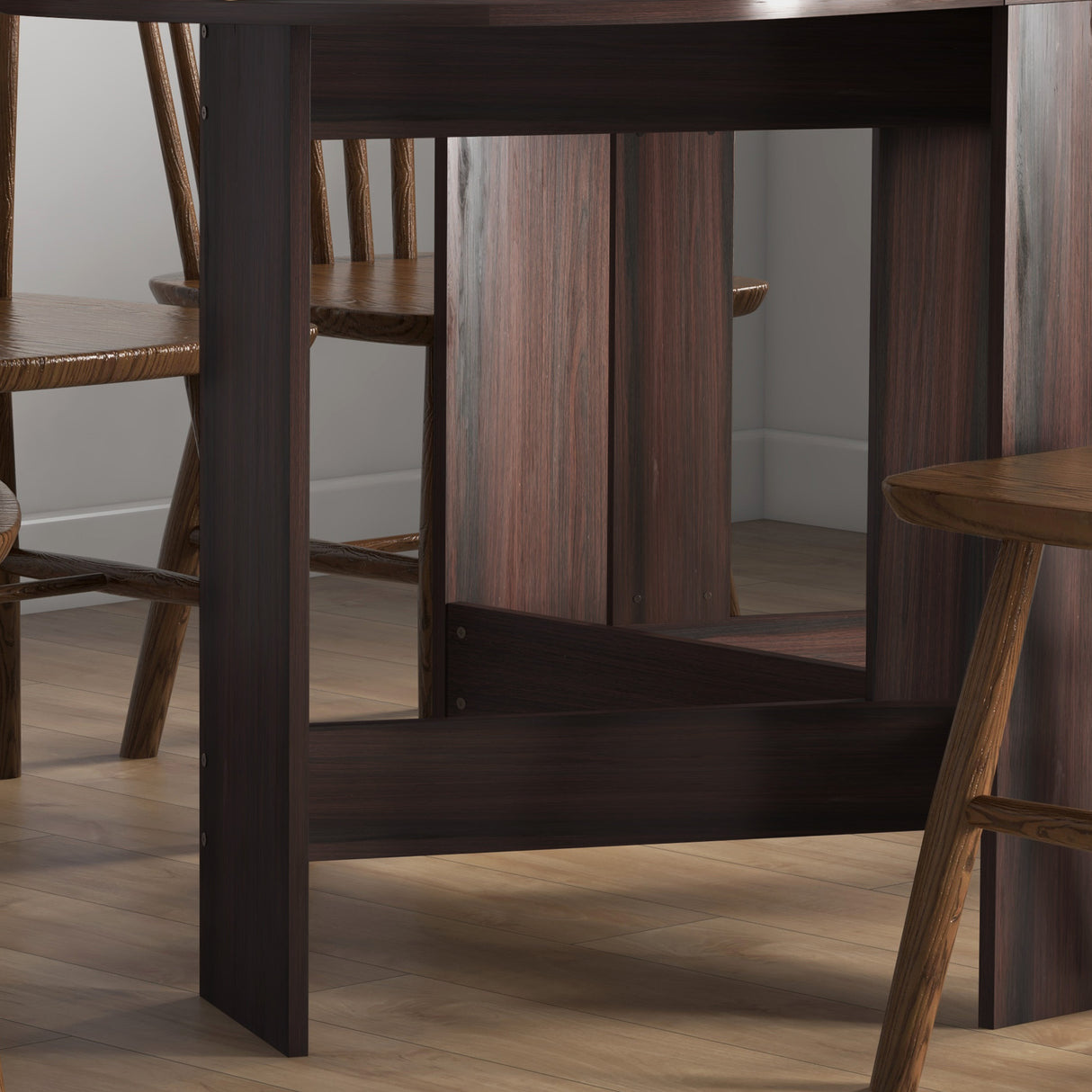 Wooden Folding Drop Leaf Dining Table Oval for 4 to 6 People - Velmora