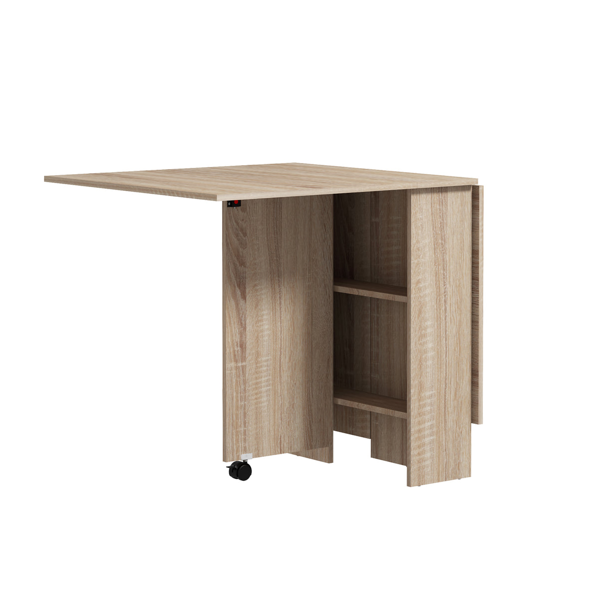 Wooden Folding Drop Leaf Dining Table Rectangular for 4 to 6 People - Velmora