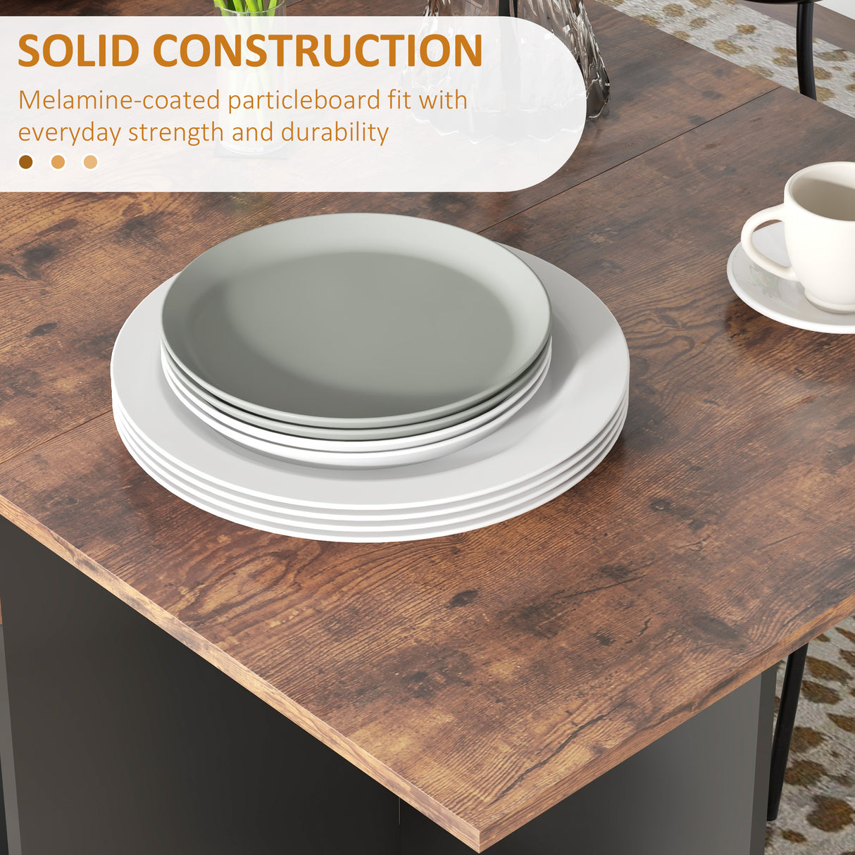 Wooden Folding Drop Leaf Dining Table Rectangular for 4 People - Velmora