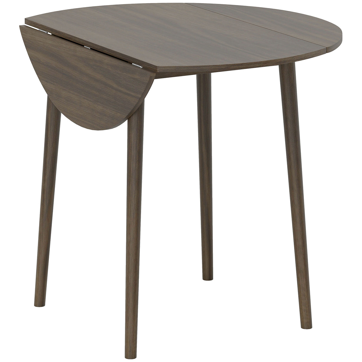 Wooden Folding Drop Leaf Dining Table Round for 4 People - Velmora