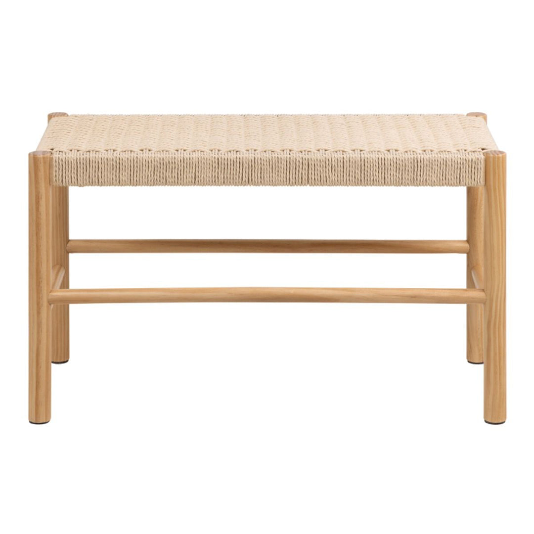 Wooden Hallway Seating Bench Interwoven Weaved - Alvin