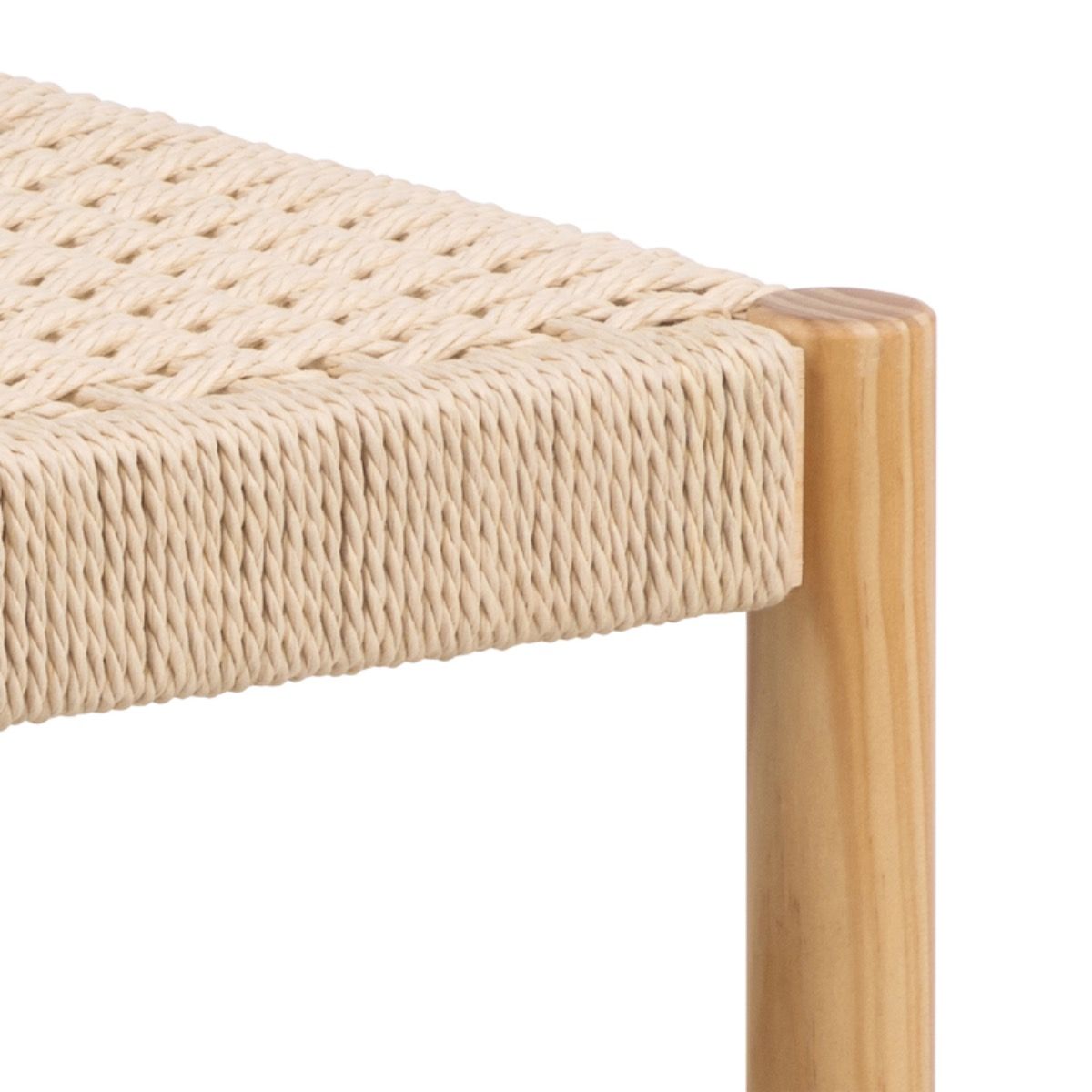Wooden Hallway Seating Bench Interwoven Weaved - Alvin
