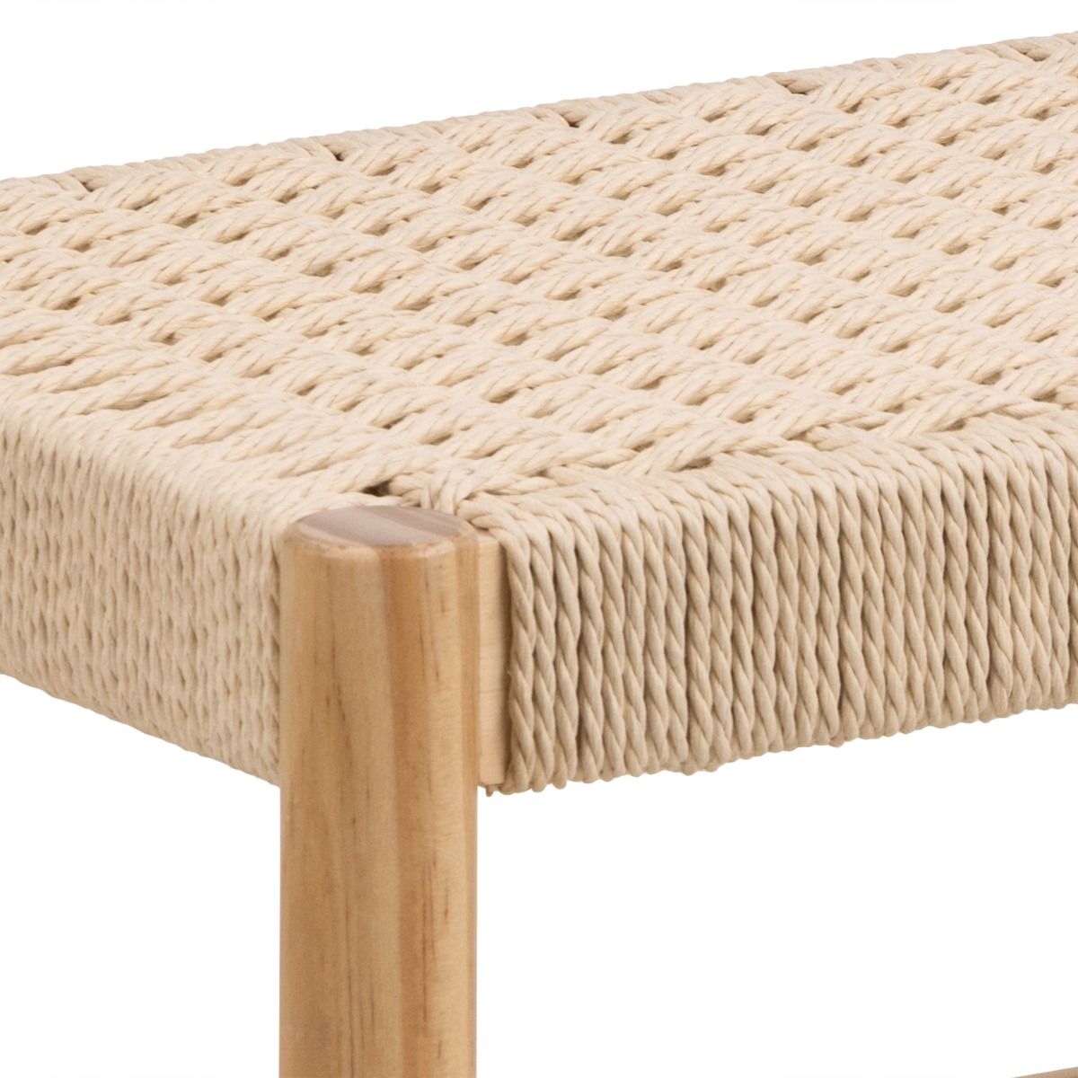Wooden Hallway Seating Bench Interwoven Weaved - Alvin