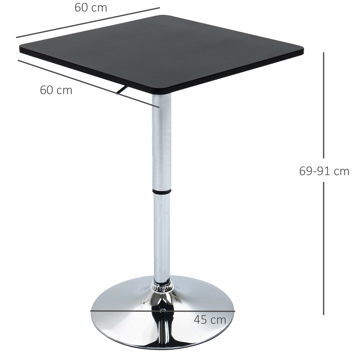 Wooden Height Adjustable Counter Bar Table Square With Swivel Top - Velmora