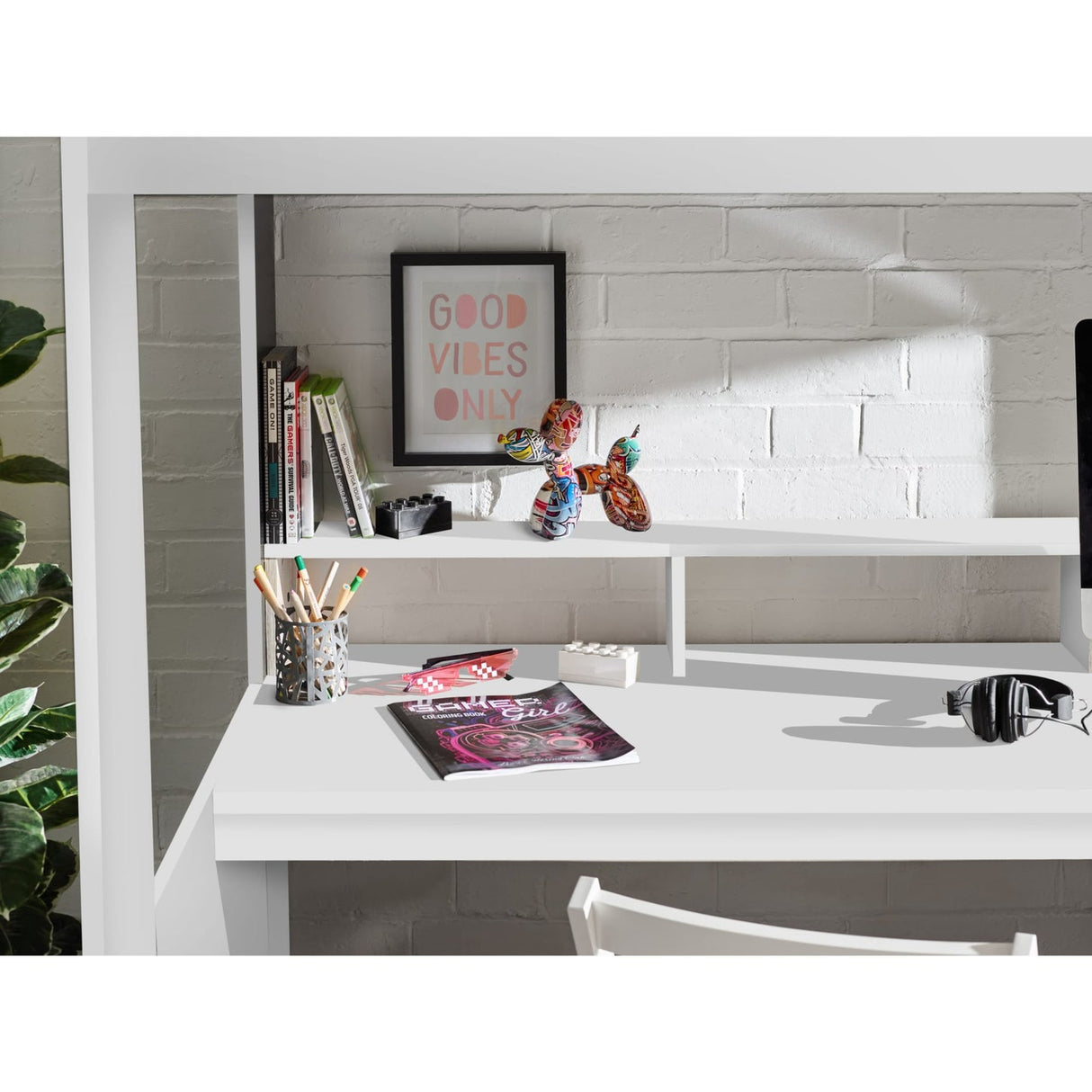 Wooden High Sleeper Bed With Gaming Desk - Blaze