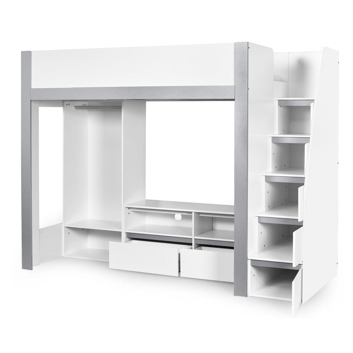 Wooden High Sleeper Bed With Ladder - Gaia