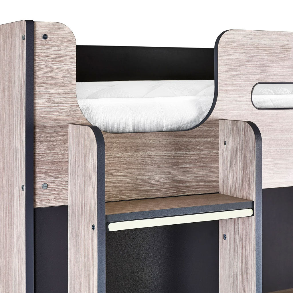 Wooden High Sleeper Bed With Ladder - Hercules