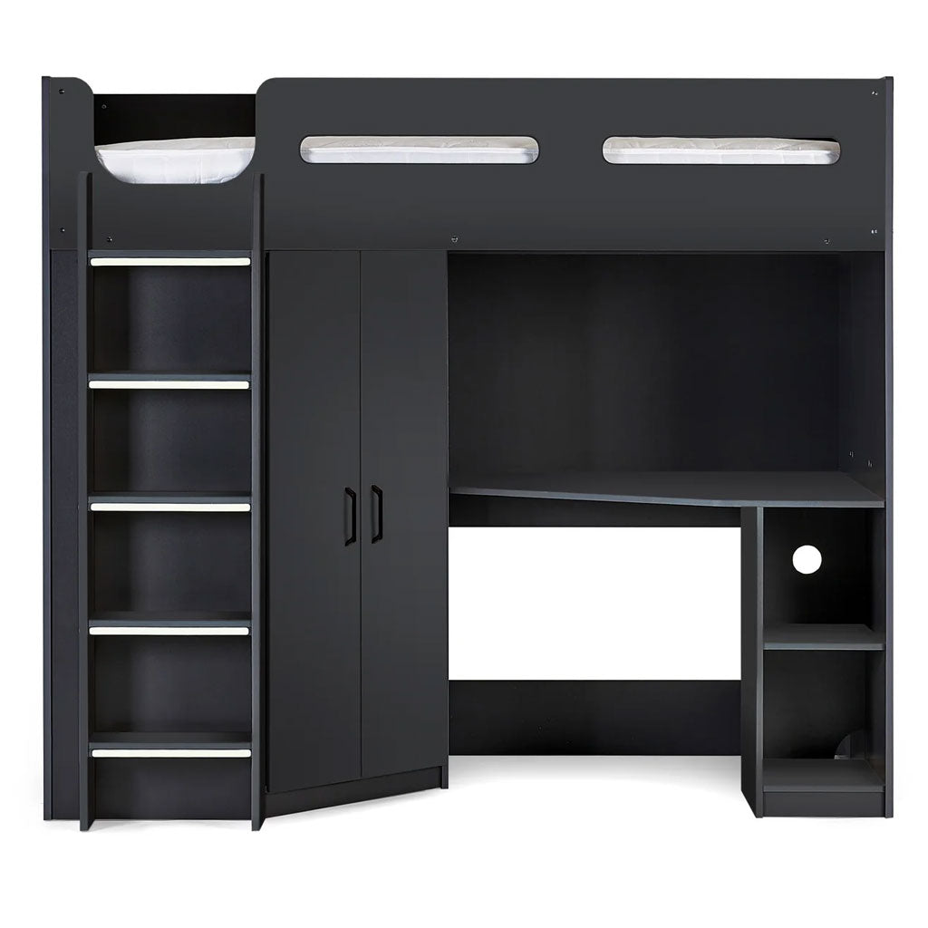 Wooden High Sleeper Bed With Ladder - Hercules