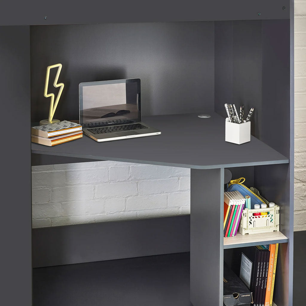 Wooden High Sleeper Bed With Ladder - Hercules