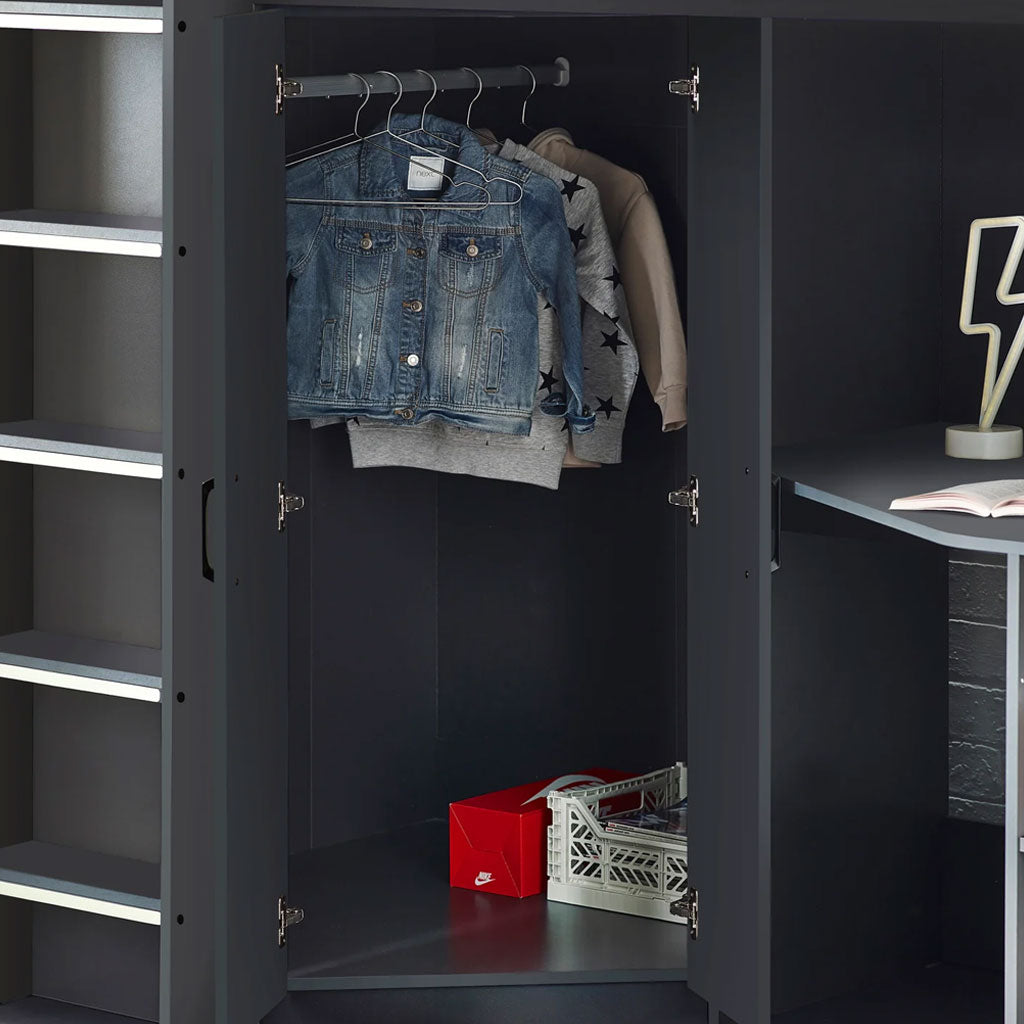 Wooden High Sleeper Bed With Ladder - Hercules