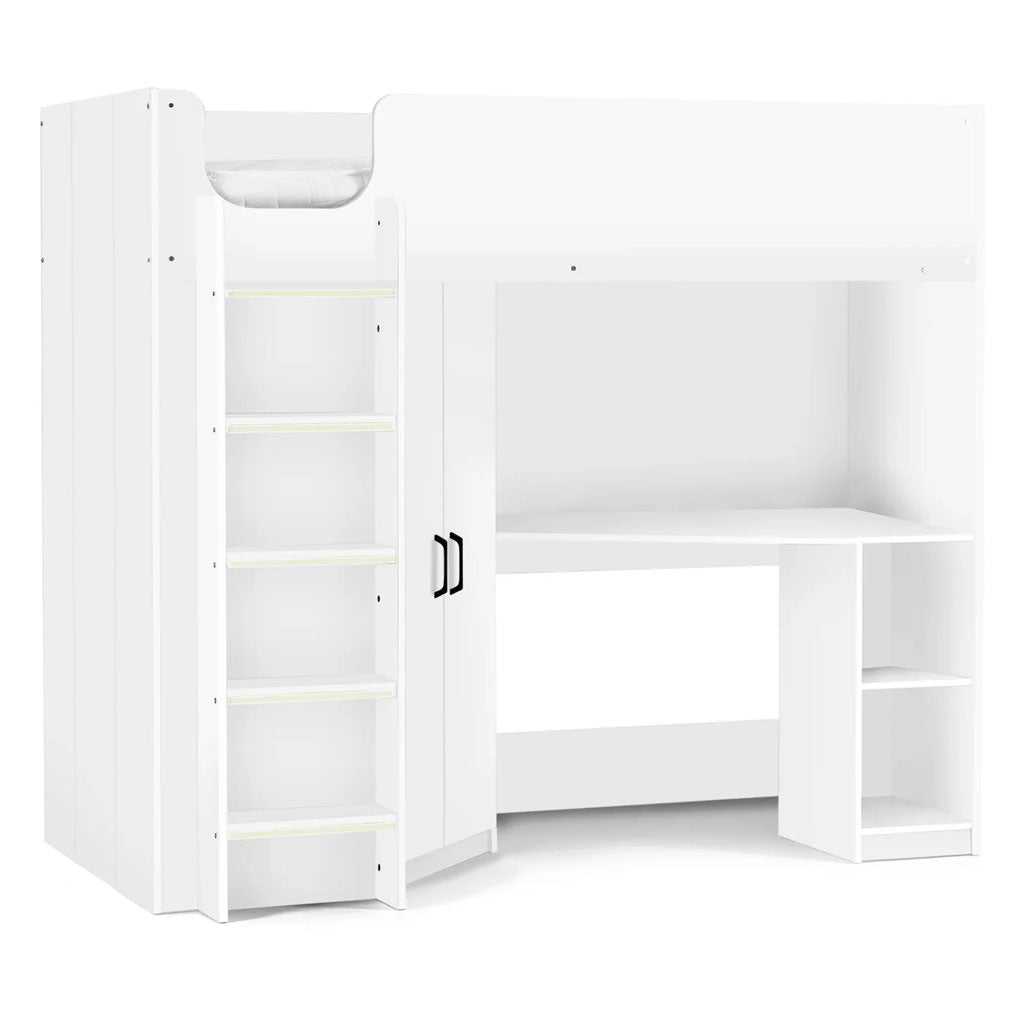 Wooden High Sleeper Bed With Ladder - Hercules