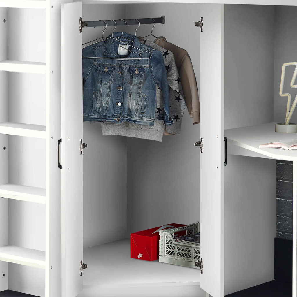 Wooden High Sleeper Bed With Ladder - Hercules