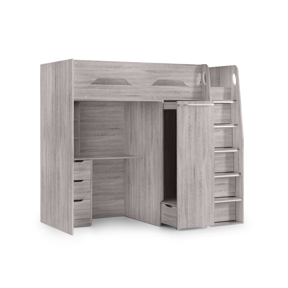 Wooden High Sleeper Bed With Ladder - Pegasus