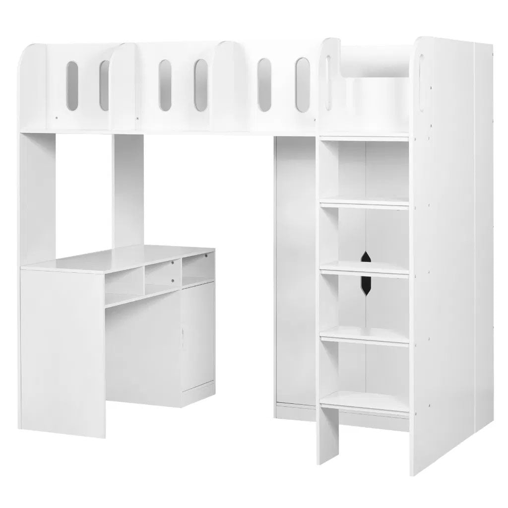 Wooden High Sleeper Bed With Ladder - Vision