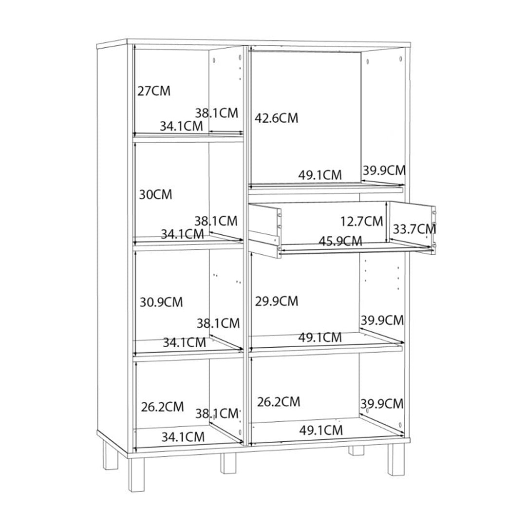 Wooden Highboard With 3 Doors And 1 Drawer - Grafton