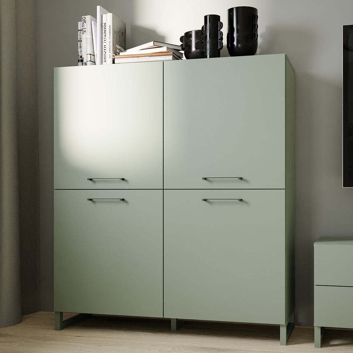 Wooden Highboard With 4 Doors - Sali