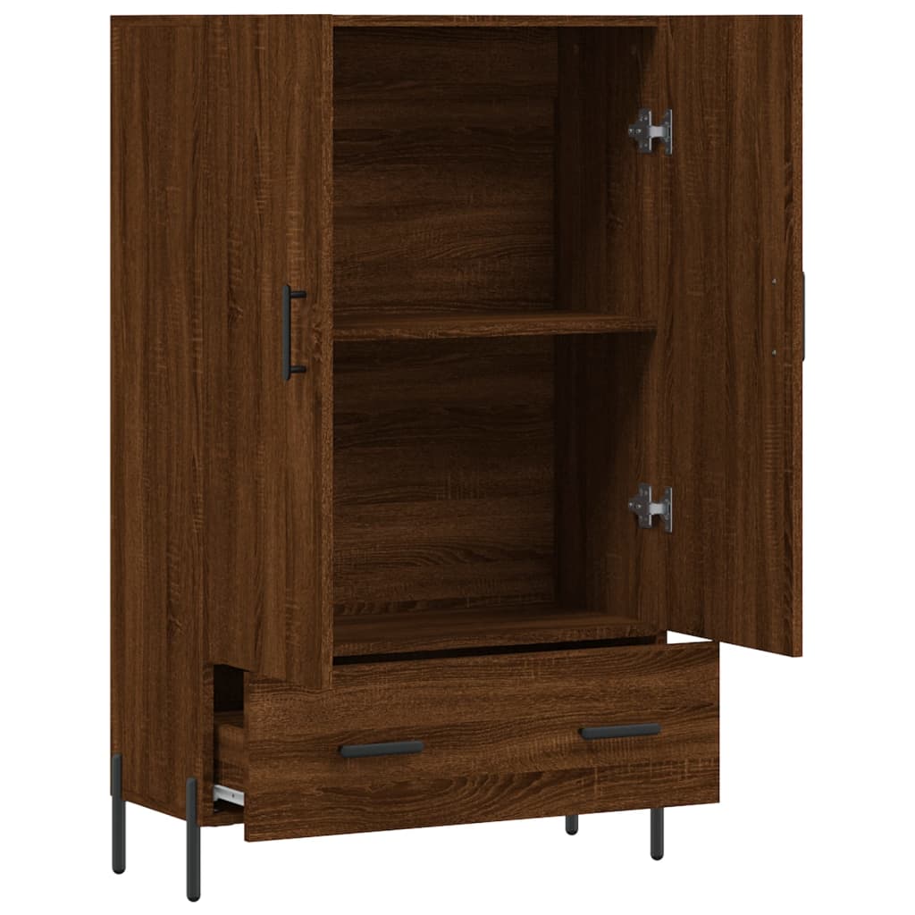 Wooden Highboard 69.5cm Wide With 2 Doors 1 Drawer - Vantage Home