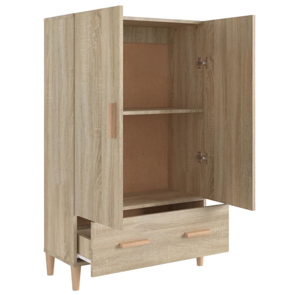 Wooden Highboard 70cm Wide With 2 Doors 1 Drawer - Vantage Home