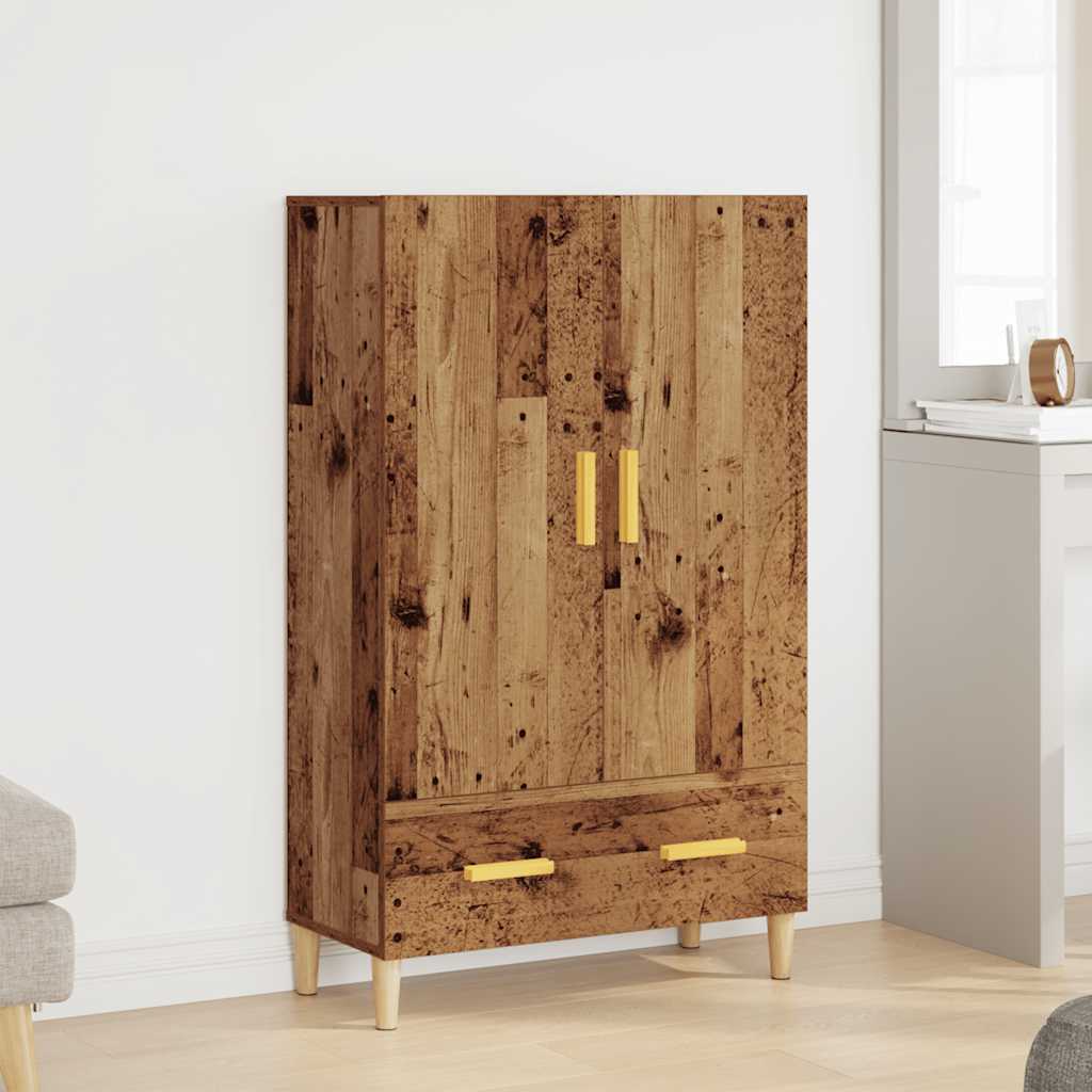 Wooden Highboard 70cm Wide With 2 Doors 1 Drawer - Vantage Home