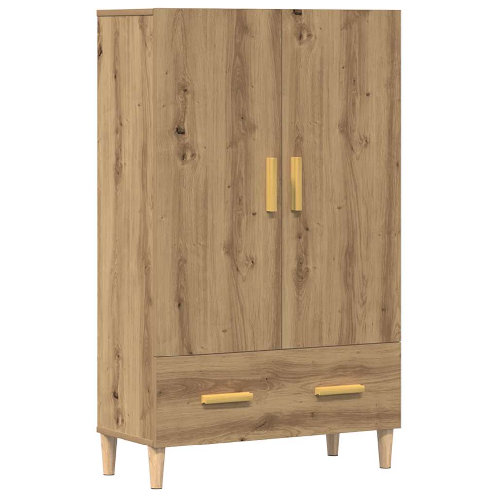 Wooden Highboard 70cm Wide With 2 Doors 1 Drawer - Vantage Home
