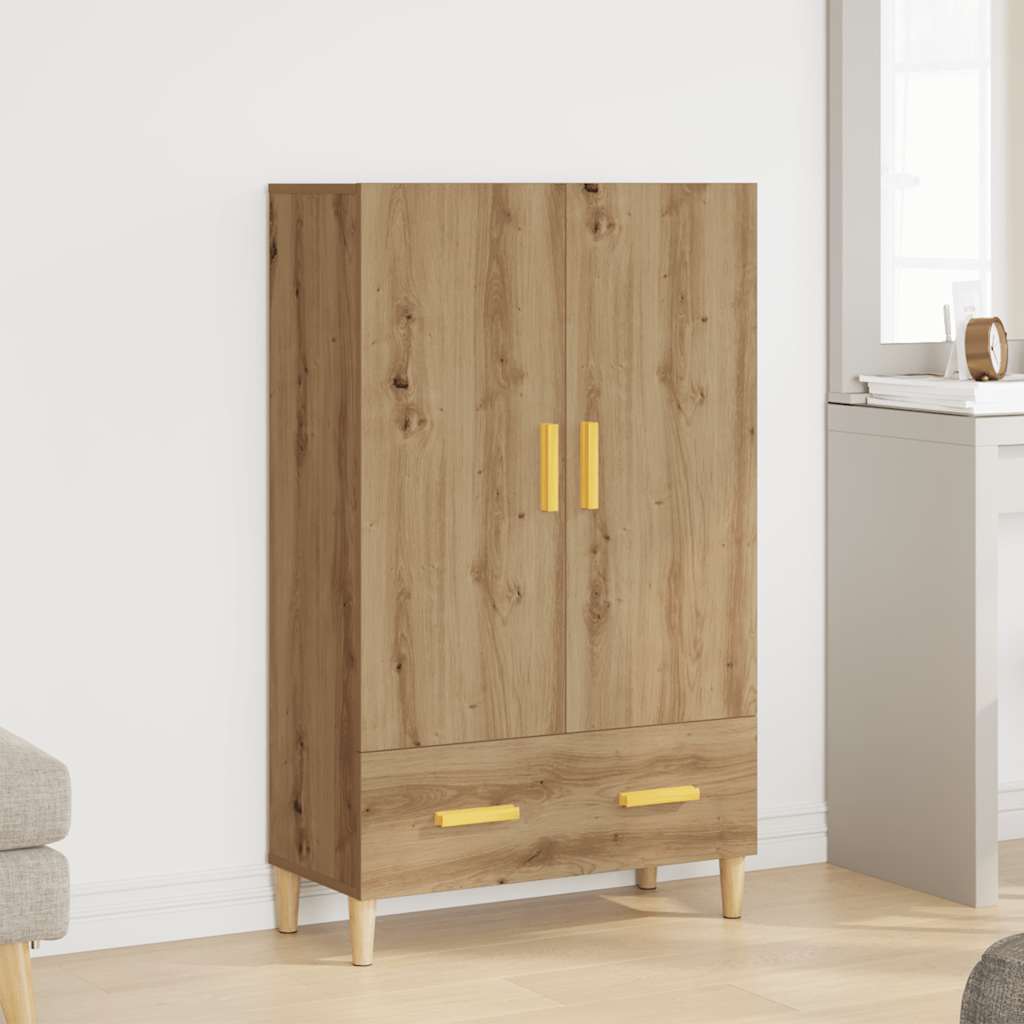 Wooden Highboard 70cm Wide With 2 Doors 1 Drawer - Vantage Home