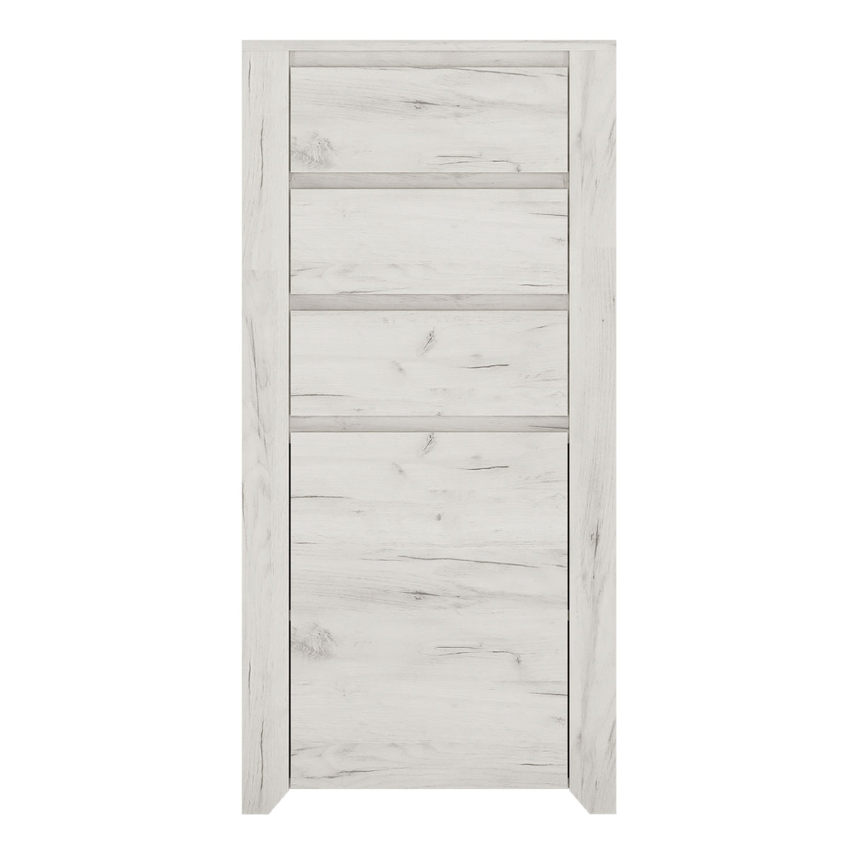 Wooden Highboard With 1 Door And 3 Drawers - Angel