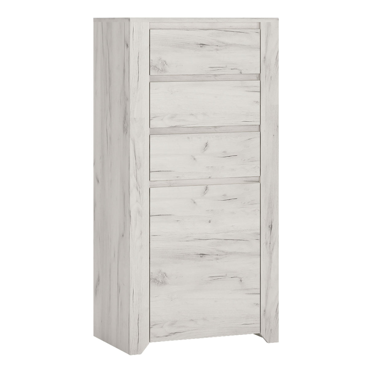Wooden Highboard With 1 Door And 3 Drawers - Angel