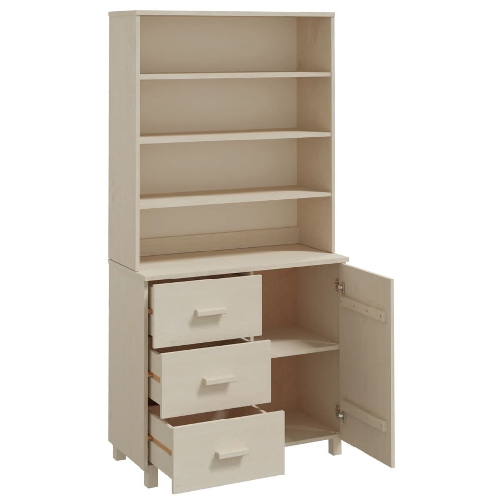 Wooden Highboard With 1 Door And 3 Drawers - Hamar