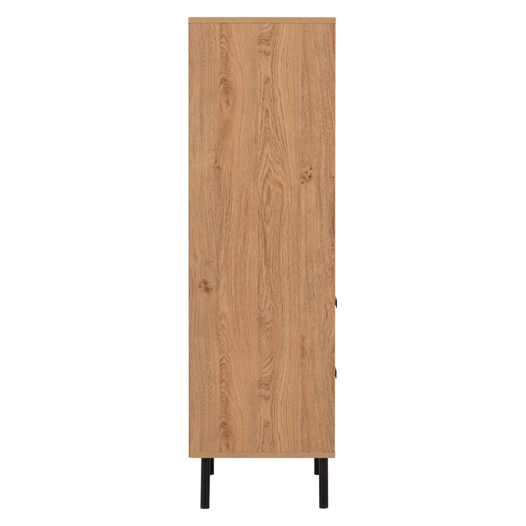 Wooden Highboard With 2 Doors And 2 Drawers - Leon