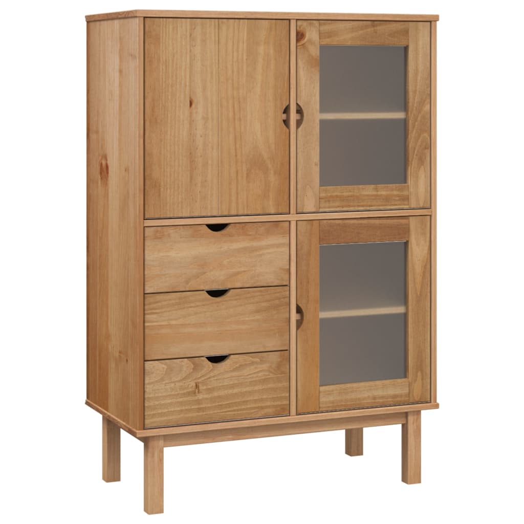 Wooden Highboard With 3 Doors And 3 Drawers - Otta